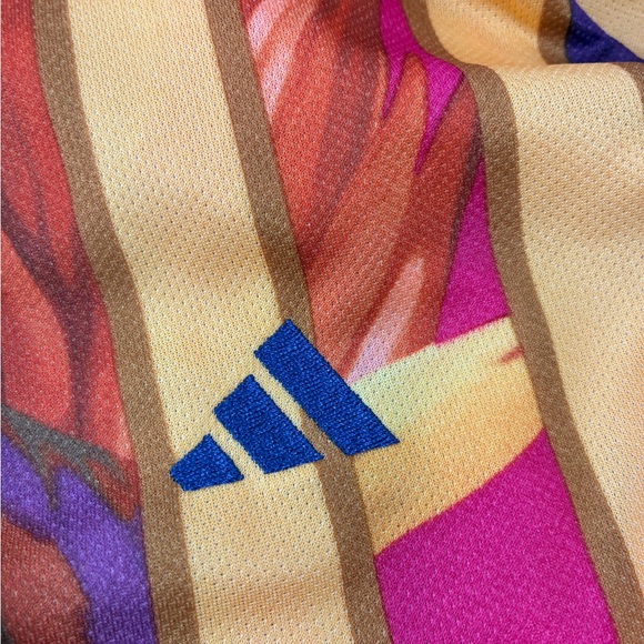 adidas FARM Rio Polo Jersey Dress Stripes of Paradise XL Blokecore JD6285 Sporty - Picture 11 of 14